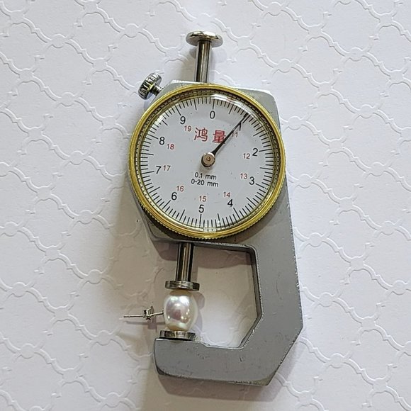 925‎ Sterling Silver 11mm Button White Cultured Freshwater Pearl Stud Earrings - Picture 4 of 12